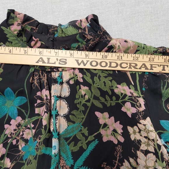 Melonie T Dress Floral Tiered Ruffle Neck Whimsigoth Fairy Goth Cottagecore M - Picture 13 of 16